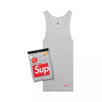 Топ Supreme x Hanes Tagless Tank Tops (3 Pack), серый