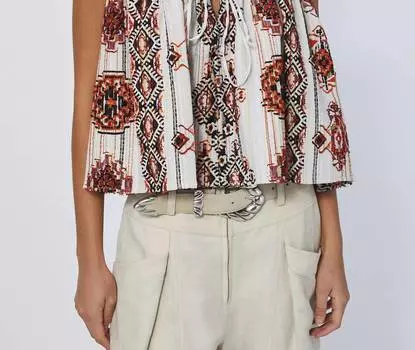 Топ Tava Printed Smocked Top в цвете Multico Orange IRO