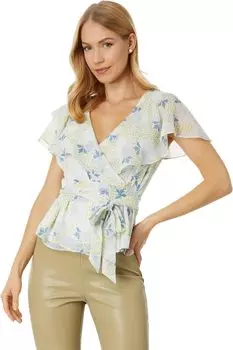 Топ Ted Baker Gemmiaa Wrap Top with Ruffle Sleeves, цвет Sky Blue