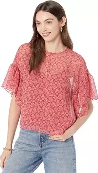 Топ Ted Baker Mariy Georgette Boxy Top with Printed Lining, цвет Dark/Red