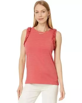 Топ Tommy Hilfiger Sleeveless Ruffle Tank, цвет Mineral Red