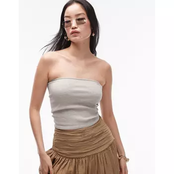 Топ Topshop Seamless Longline, серо-бежевый