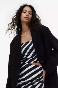 Топ-труба с драпировкой H&M, черный