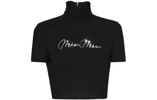 Топ укороченный Miu Miu, черный