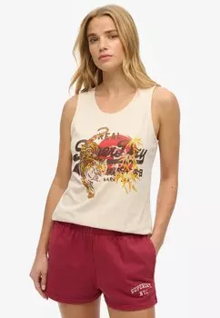 Топ VINTAGE LOGO TOKYO SCOOP NECK Superdry, бежевый