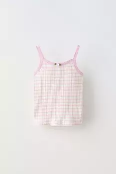 Топ в полоску с цветочным рисунком ZARA, цвет striped