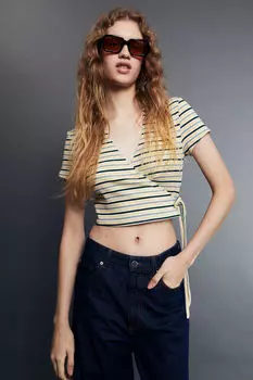 Топ в рубчик H&M, желтый