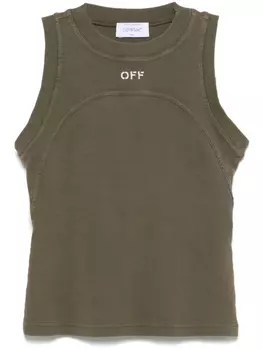 Топ в рубчик Off-White, зеленый