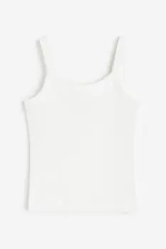 Топ в рубчик с бретелями H&M, белый