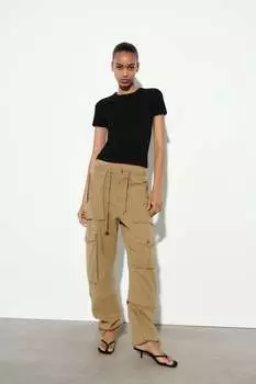 Топ в рубчик ZARA, черный
