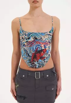 Топ WAVE TATTOO Ed Hardy, коричневый