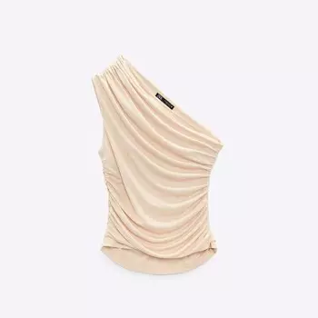 Топ Zara Asymmetric Cowl, ванильный