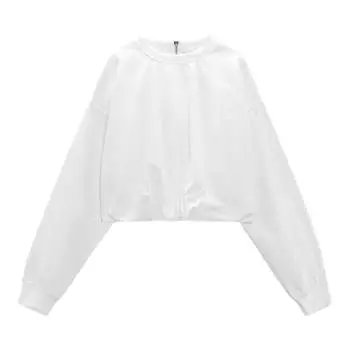 Топ Zara Contrasting Ribbed, белый