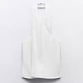 Топ Zara Crossover Halter, кремово-белый