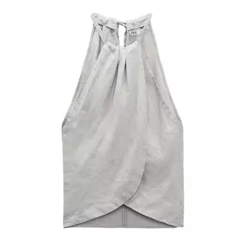 Топ Zara Linen Halter, серый
