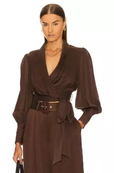 Топ Zimmermann Silk Wrap, цвет Chocolate