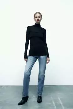 Топ Zip ZARA, черный