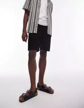 Topman - Черные прямые джинсовые шорты
