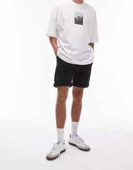 Topman – черные узкие короткие брюки чиносы
