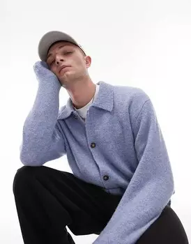 Topman – Голубой кардиган с воротником