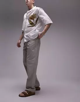 Topman - Широкие брюки каменного цвета
