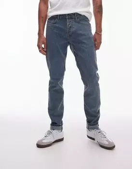 Topman – синие потертые джинсы скинни