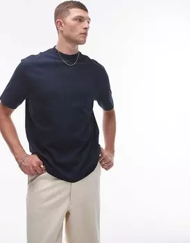 Topman – темно-синяя футболка свободного кроя
