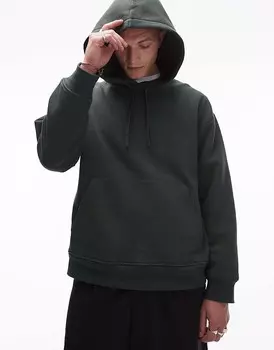 Topman – темно-зеленая свободная толстовка с капюшоном