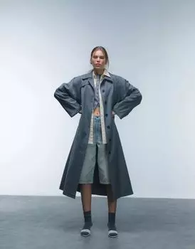 Topshop – элегантный автомобильный тренч антрацитового цвета