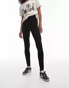 Topshop – Черные леггинсы с высокой талией черного цвета
