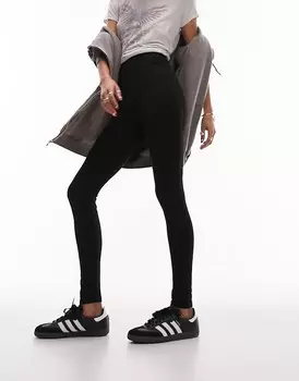 Topshop – Черные леггинсы с высокой талией черного цвета