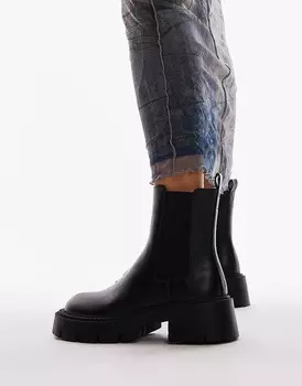 Topshop Черные массивные ботинки челси – Lucas