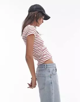 Topshop — длинная футболка в красную полоску