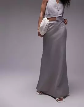 Topshop – Графитовая трехсторонняя юбка макси