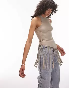 Topshop – Майка Stone im Makramee-Stil