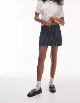 Topshop – мини-юбка в полоску цвета индиго