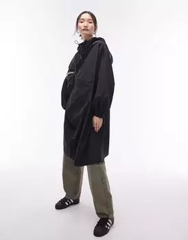 Topshop - Pac A Mac - Черный плащ