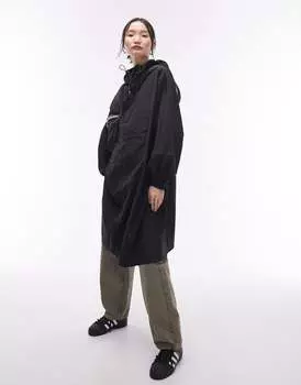 Topshop – Pac a Mac – Черный плащ