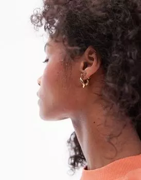 Topshop – Pele – Серьги-кольца из нержавеющей стали золотого цвета