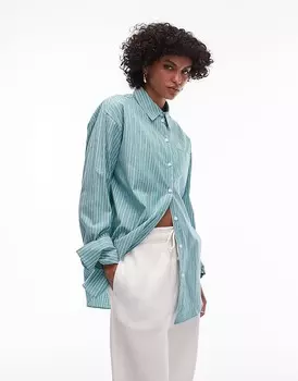 Topshop – рубашка в зеленую полоску