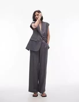 Topshop - Серые широкие брюки