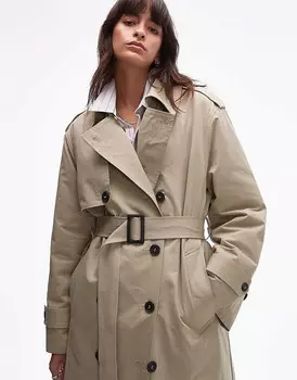 Topshop — Светло-бежевый тренч 2 в 1 с дубленкой