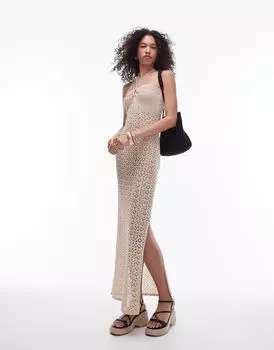 Topshop - Трикотажное платье-бандо с золотой строчкой
