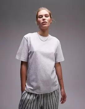 Topshop – Высококачественная футболка пестрого серого цвета