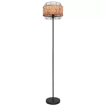 Торшер Boho, клетка, бамбуковое плетение, черный, H 151 см etc-shop