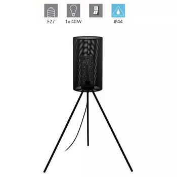 Торшер LADUNARA черный E27 1X40W В:117см :25см с вкл./выкл. IP44 EGLO