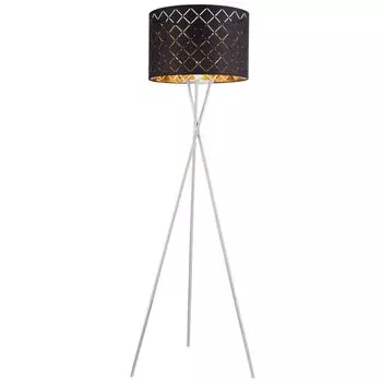 Торшер, текстиль, черный, золотой, 3 ножки, В 158 см etc-shop