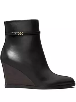 Tory Burch 85 мм ботинки Double Tank, черный