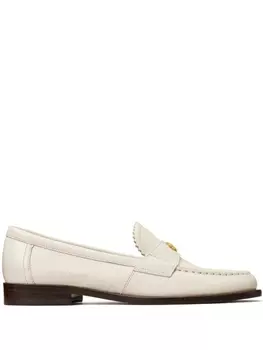 Tory Burch лоферы с пряжкой Double T, белый