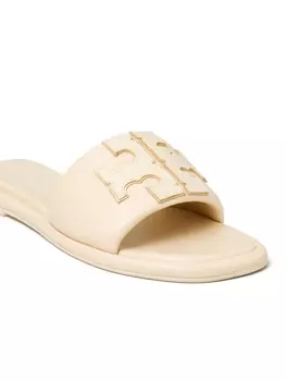 Tory Burch сандалии с пряжкой Double T, нейтральный цвет